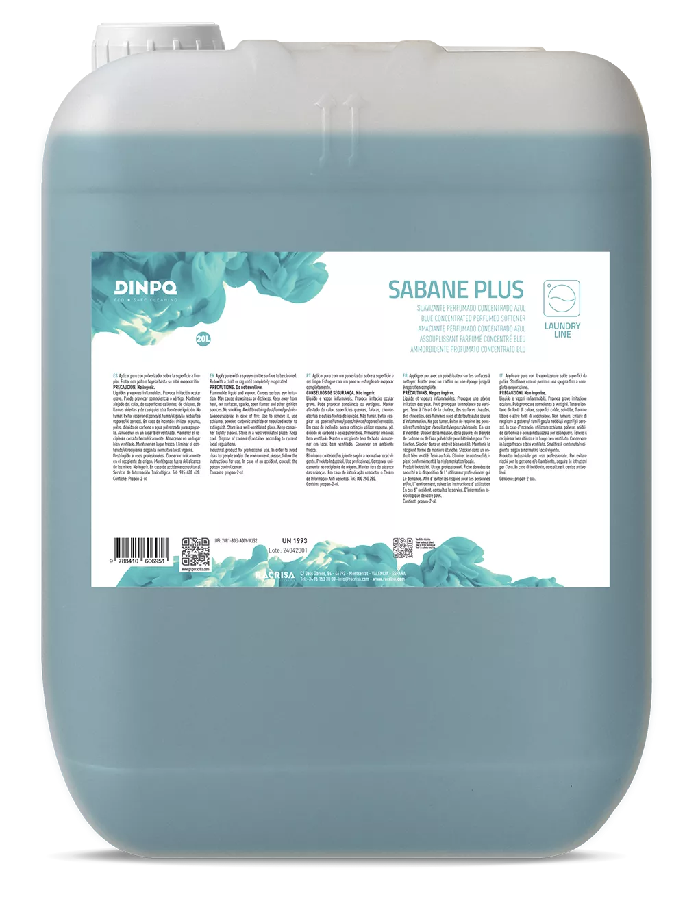 Suavizante concentrado perfumado Sabane Plus 20l